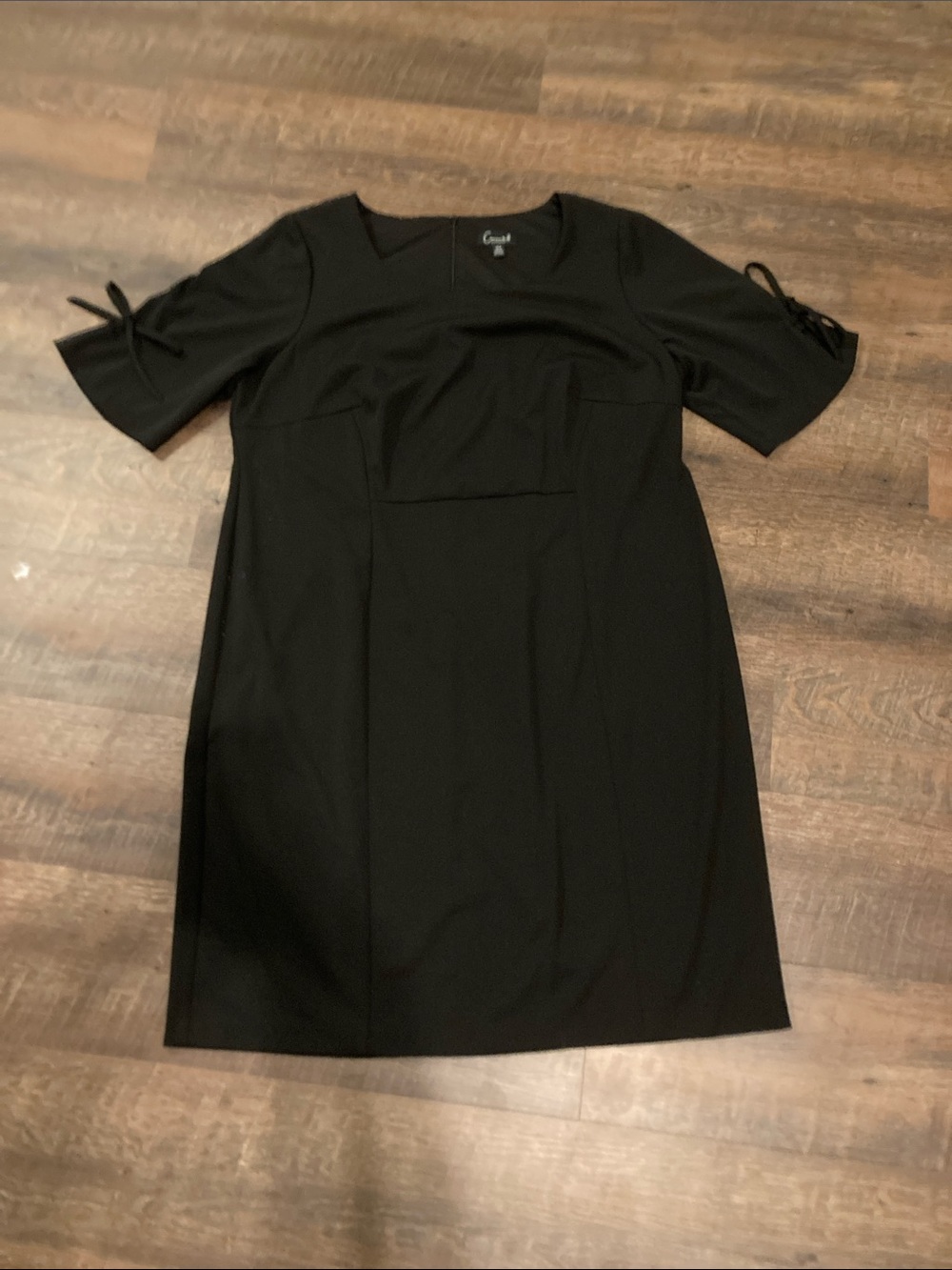 Connected Apparel Black Adjustable Sleeve Dress